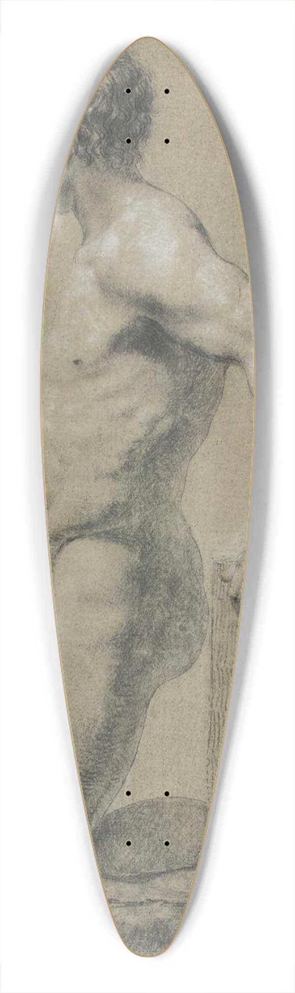 Christoffer Wilhelm Eckersberg - Mandlig knlende modelfigur, profil til venstre 39.3 inch art pintail longboard deck