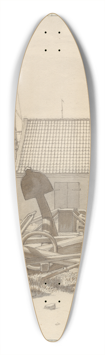 Christoffer Wilhelm Eckersberg - Skibsankre p Larsens Plads 39.3 inch art pintail longboard deck
