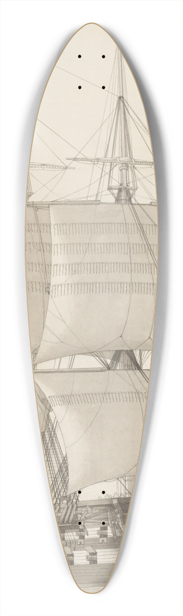 Christoffer Wilhelm Eckersberg - Vessel of the Russian Line (Vaisseau de ligne russe) 39.3 inch art pintail longboard deck