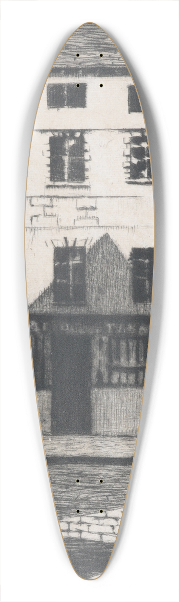 Christopher R. W. Nevinson - Survivors at Arras 39.3 inch art pintail longboard deck