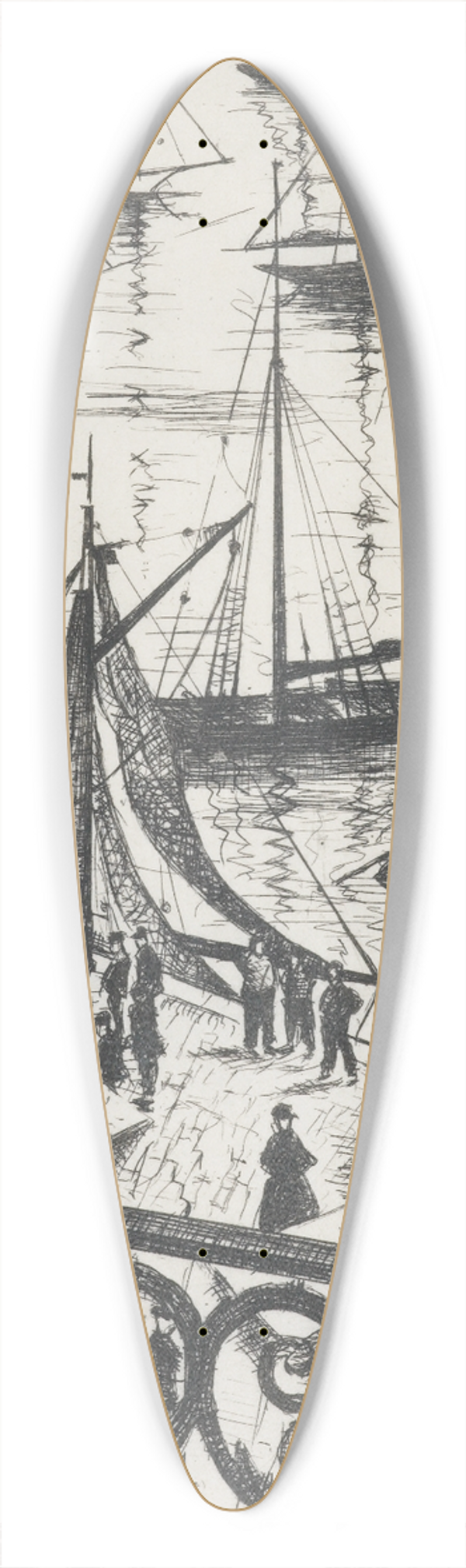 Christopher R. W. Nevinson - The balcony, Dieppe 39.3 inch art pintail longboard deck