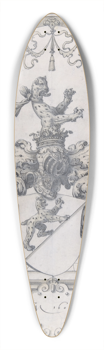 Christoph Murer - Design for a Stained Glass Window 39.3 inch art pintail longboard deck