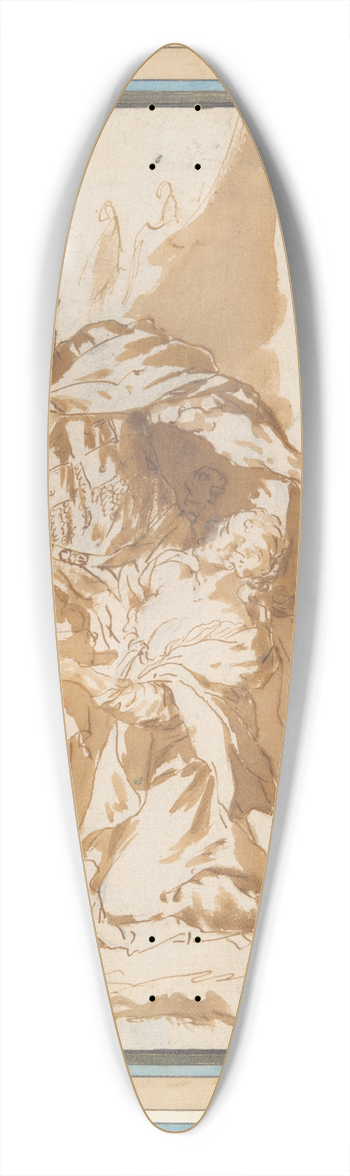 Circle of Charles Le Brun - The Continence of Scipio 39.3 inch art pintail longboard deck
