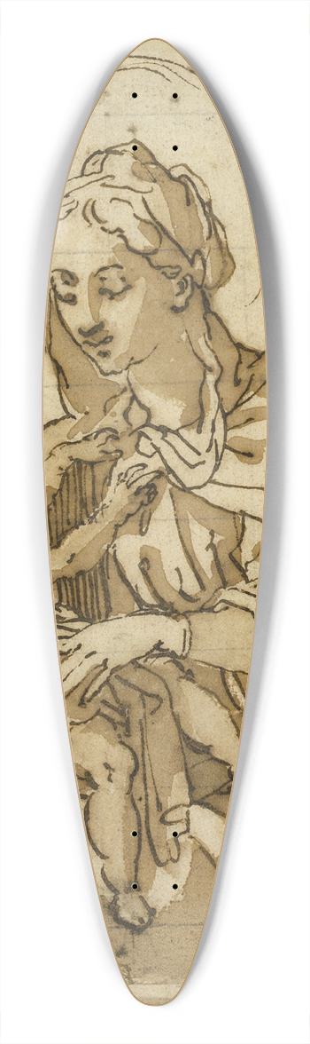 Circle of Francesco Vanni - Virgin and Child 39.3 inch art pintail longboard deck