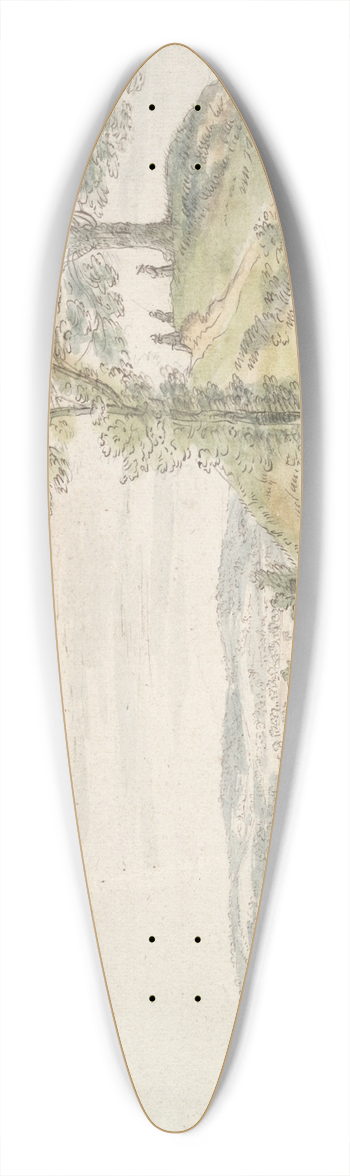 Circle of Gillis Neyts - Figures on a Hill Viewing aCastle 39.3 inch art pintail longboard deck