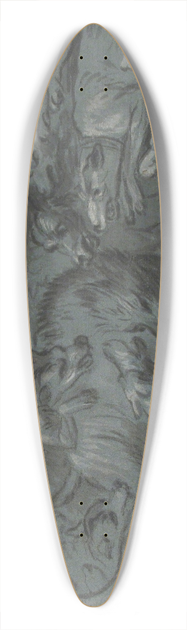 Circle of Jean-Baptiste Oudry - Pack of Dogs Attacking a Wild Boar 39.3 inch art pintail longboard deck