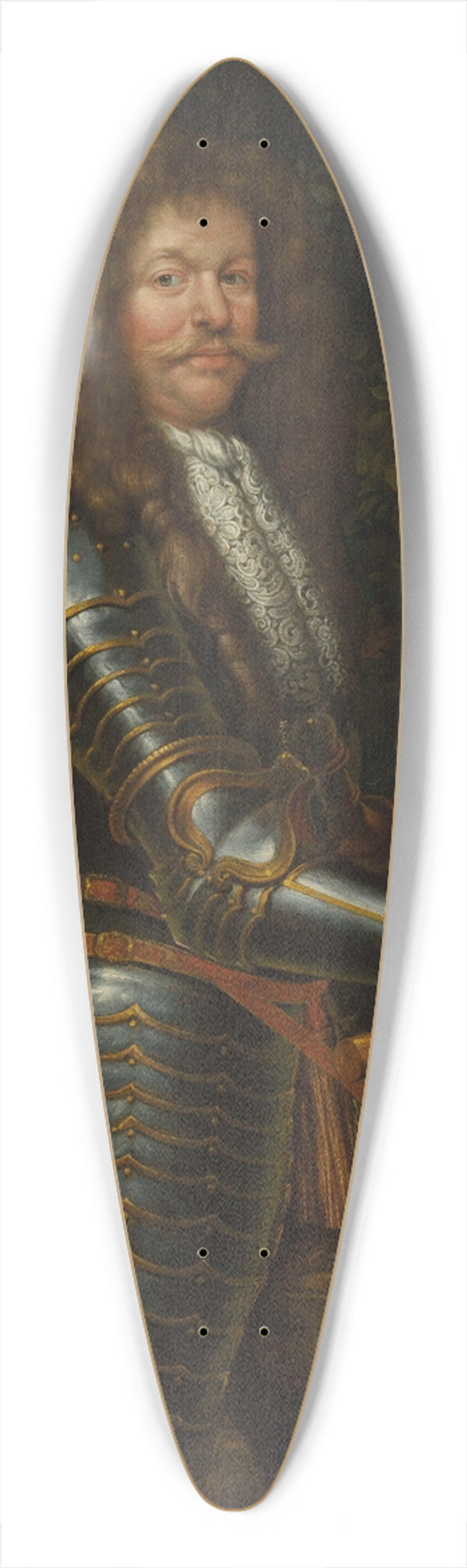 Circle of John Michael Wright - Portrait of a man in armour 39.3 inch art pintail longboard deck