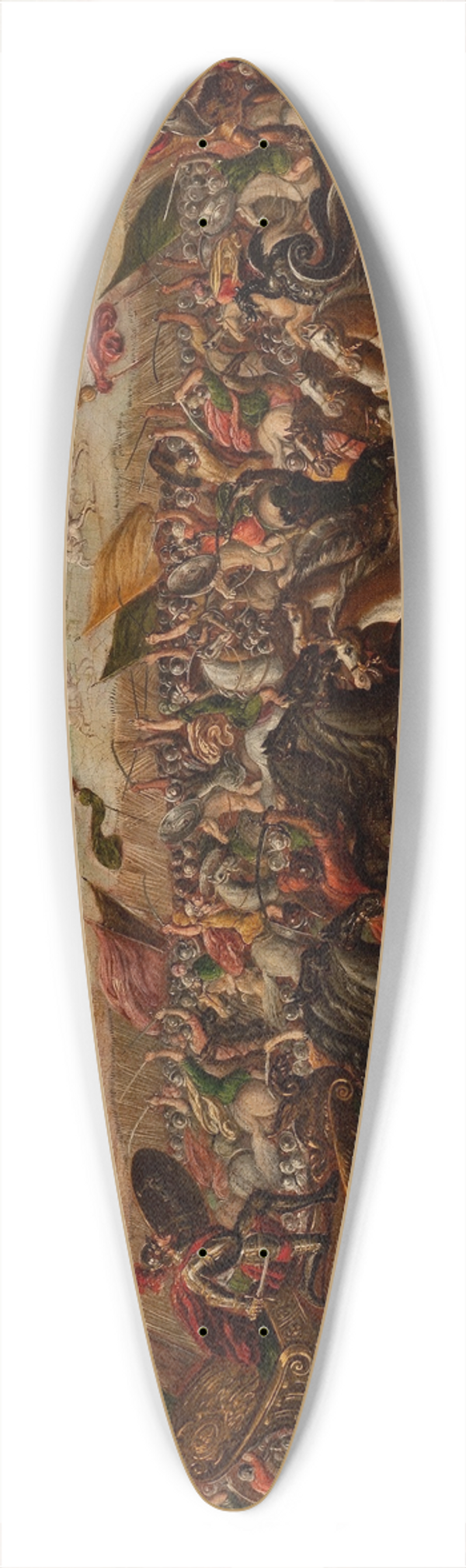 Circle of Juan de la Corte - The Burning of Jerusalem by Nebuchadnezzars Army 39.3 inch art pintail longboard deck
