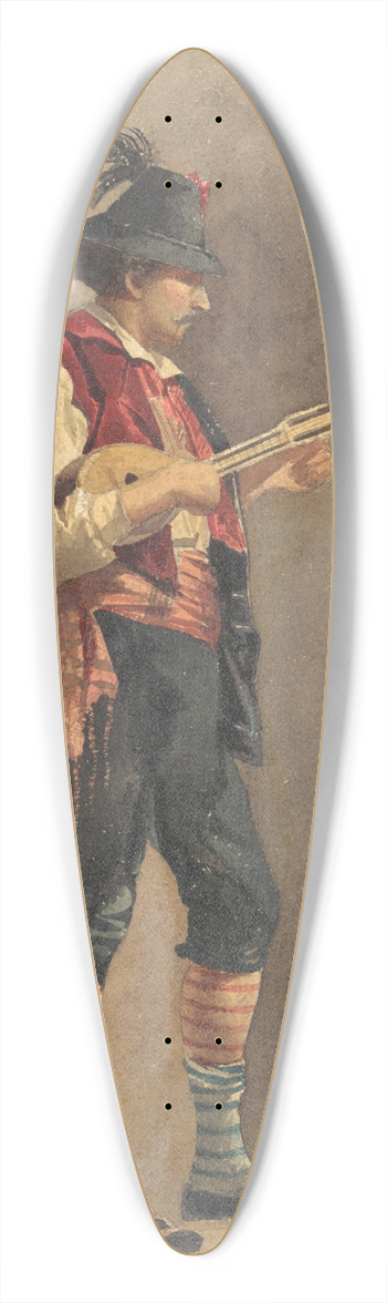 Circle of Mariano Fortuny y Carb - Standing Musician 39.3 inch art pintail longboard deck