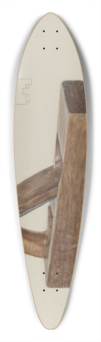 Clarence Secor - Rabbet Plane 39.3 inch art pintail longboard deck