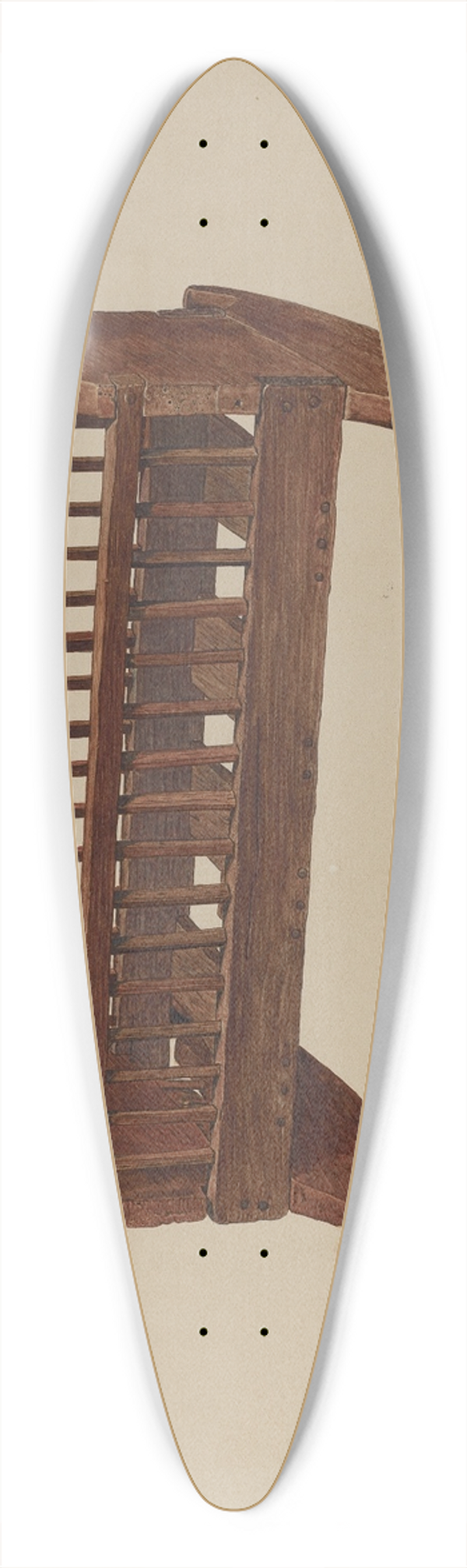 Clarence W. Dawson - Doll Cradle 39.3 inch art pintail longboard deck