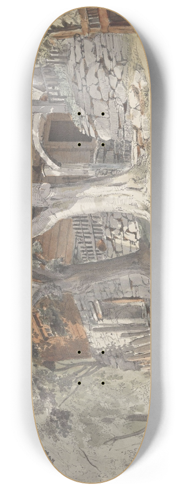 Adolph Tidemand - Hagestad prestegrd, Ulvik i Hardanger 8.25 inch art skate deck