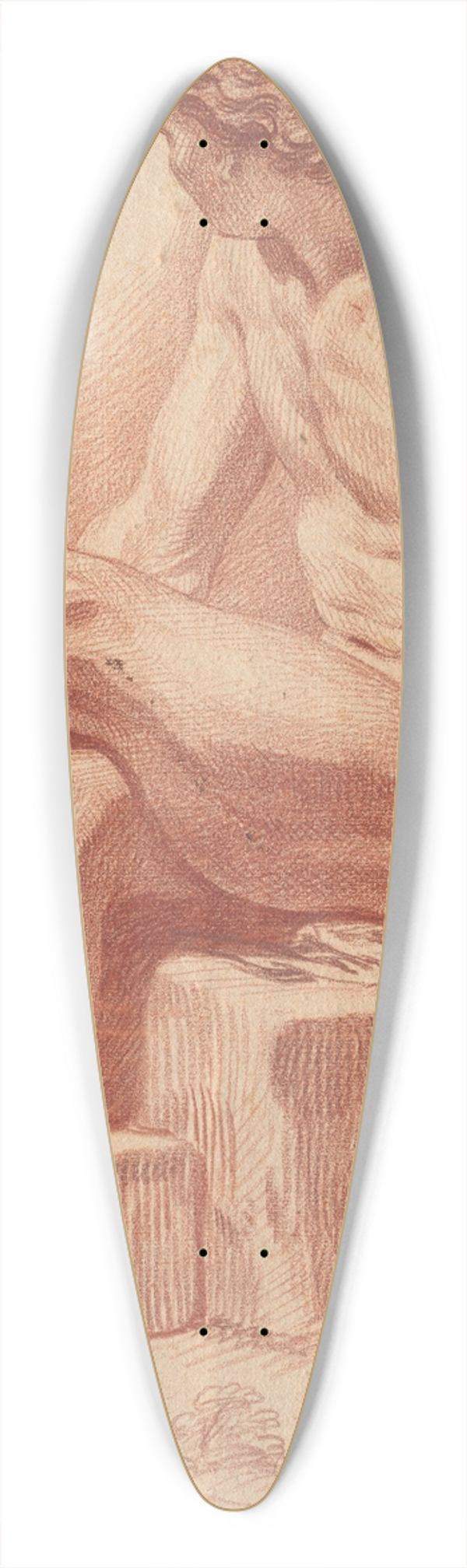 Claude Gillot - Seated Male Nude 39.3 inch art pintail longboard deck