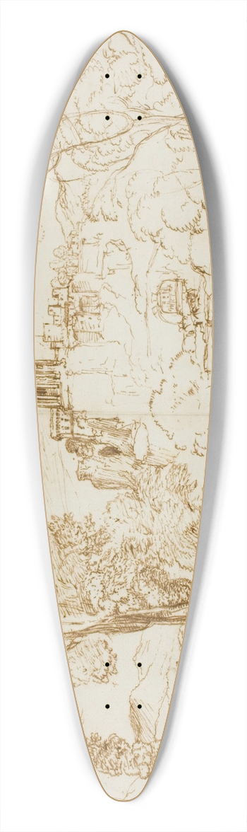 Claude Lorrain - Classical Landscape  Tivoli 39.3 inch art pintail longboard deck
