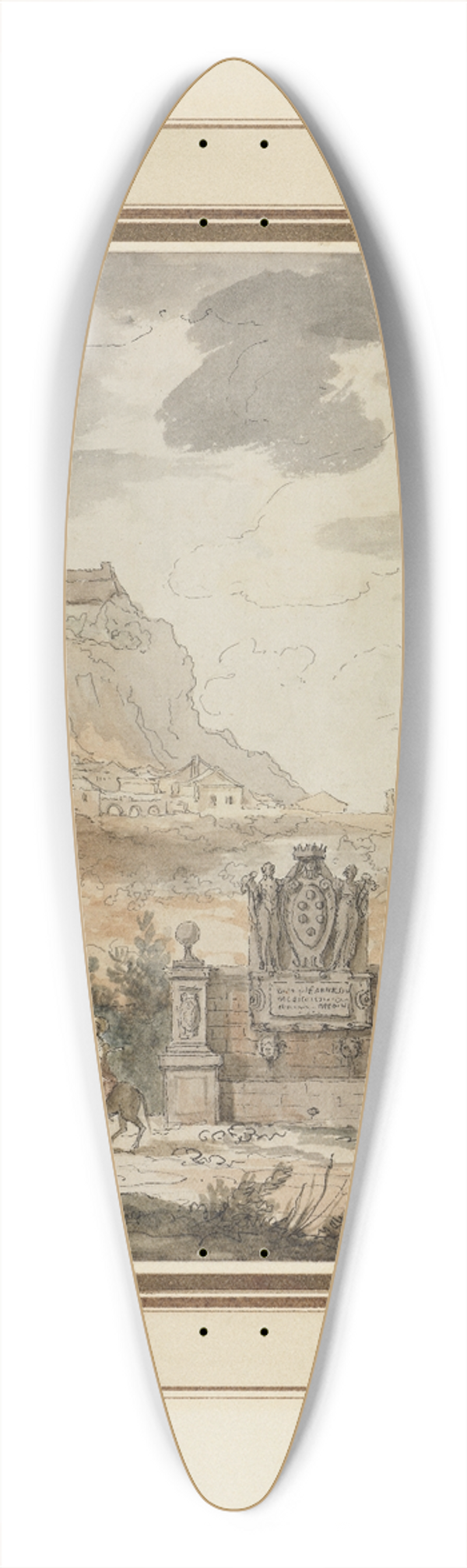 Claude-Louis Chtelet - Italienische Landschaft mit Medici-Brunnen 39.3 inch art pintail longboard deck