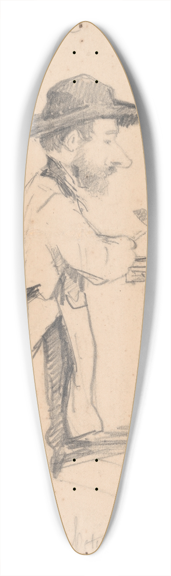 Claude Monet - Caricature of a Man in the Small Hat 39.3 inch art pintail longboard deck
