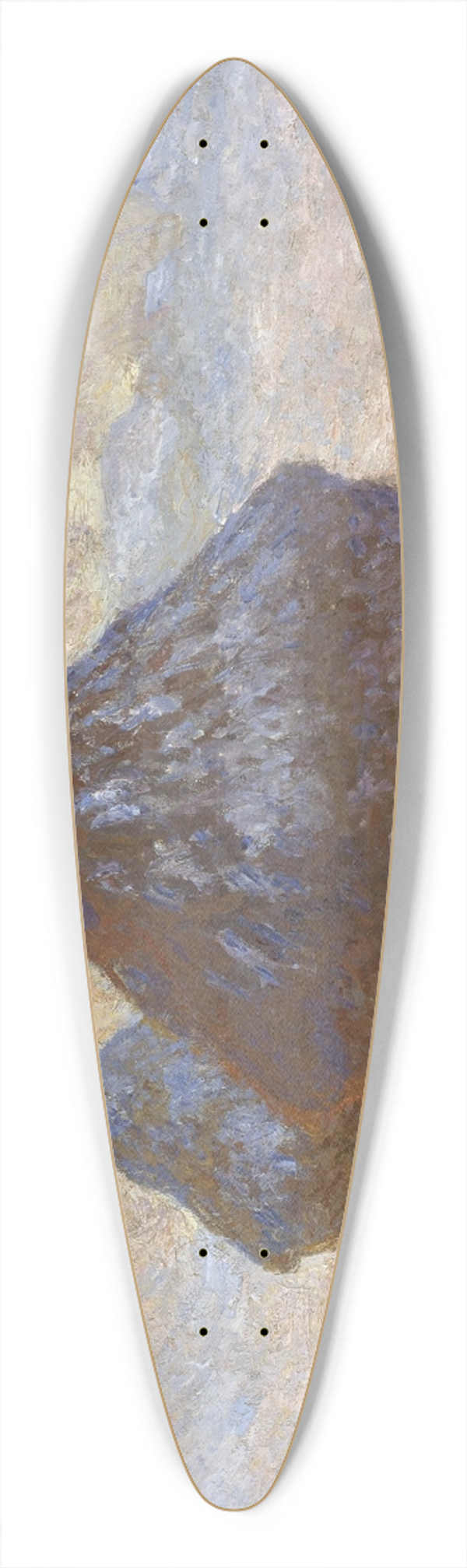Claude Monet - Haystacks- Snow Effect 39.3 inch art pintail longboard deck