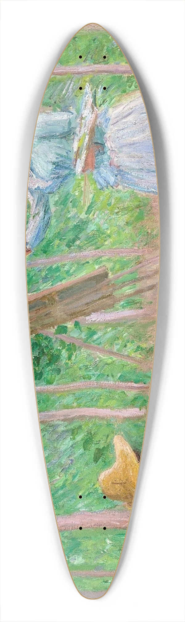 Claude Monet - In The Woods At Giverny- Blanche Hosched At Her Easel With Suzanne Hosched Reading 39.3 inch art pintail longboard deck