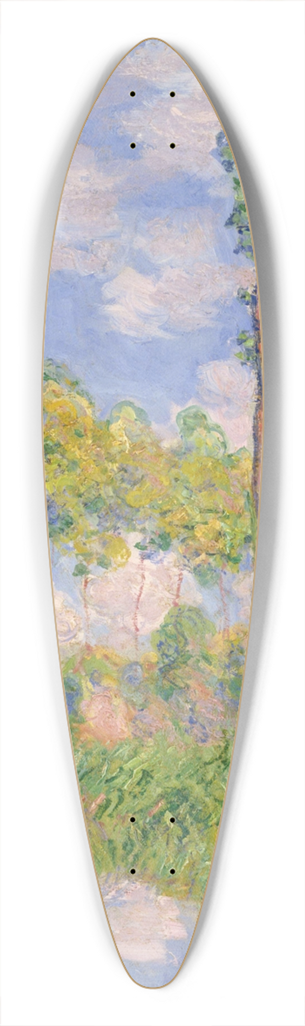 Claude Monet - Poplars in the Sun 39.3 inch art pintail longboard deck