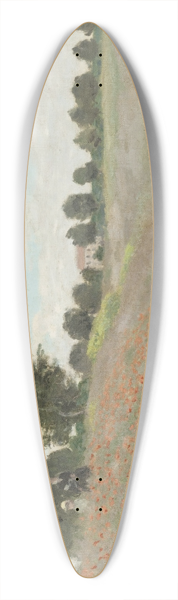 Claude Monet - Poppy Field 39.3 inch art pintail longboard deck