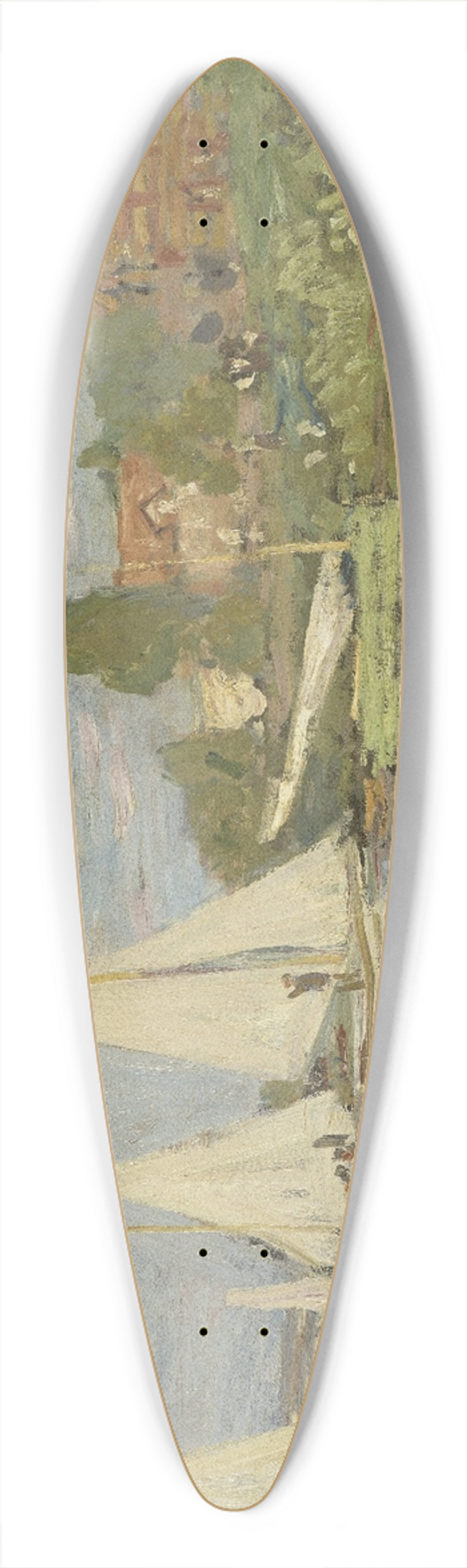 Claude Monet - Regattas at Argenteuil 39.3 inch art pintail longboard deck