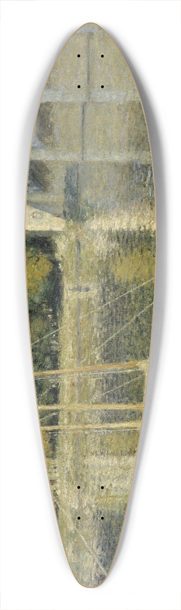 Claude Monet - The Argenteuil Bridge 39.3 inch art pintail longboard deck