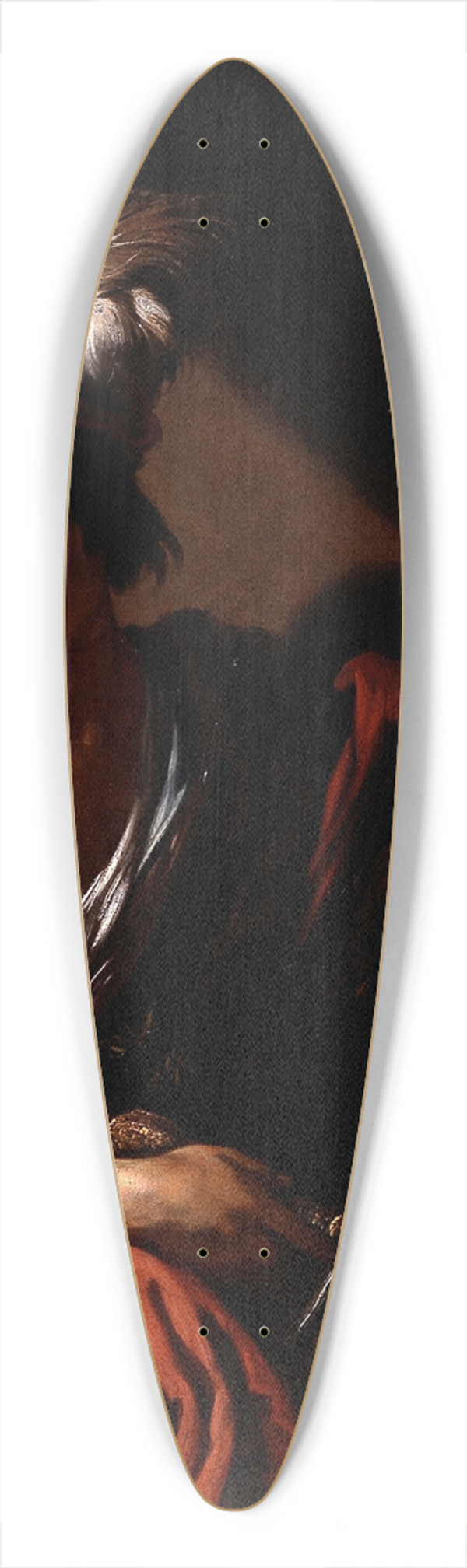 Claude Vignon - David with the Head of Goliath 39.3 inch art pintail longboard deck
