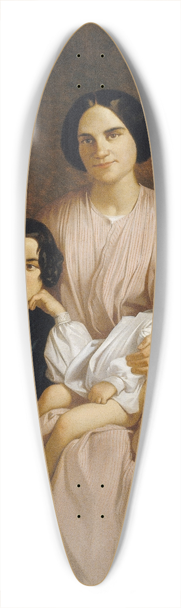 Claudi Lorenzale - Portrait of the Painters Wife and Children 39.3 inch art pintail longboard deck
