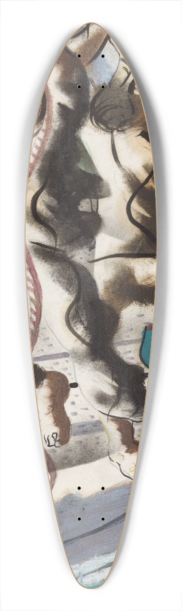 Cndido Portinari - Preparatory drawing for Discovery of the Land 39.3 inch art pintail longboard deck