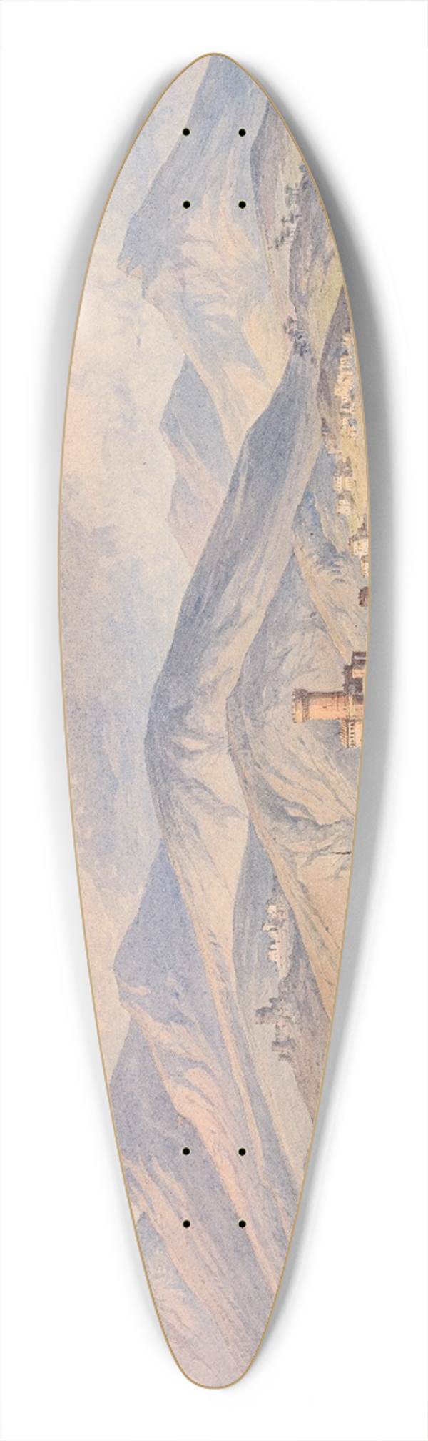 Consalvo Carelli - A view of the mole of Gaeta 39.3 inch art pintail longboard deck