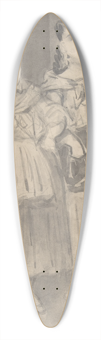 Constantin Guys - Two Fat Peasant Women 39.3 inch art pintail longboard deck