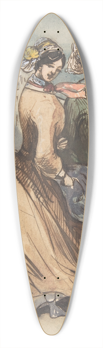 Constantin Guys - Two Grisettes 39.3 inch art pintail longboard deck