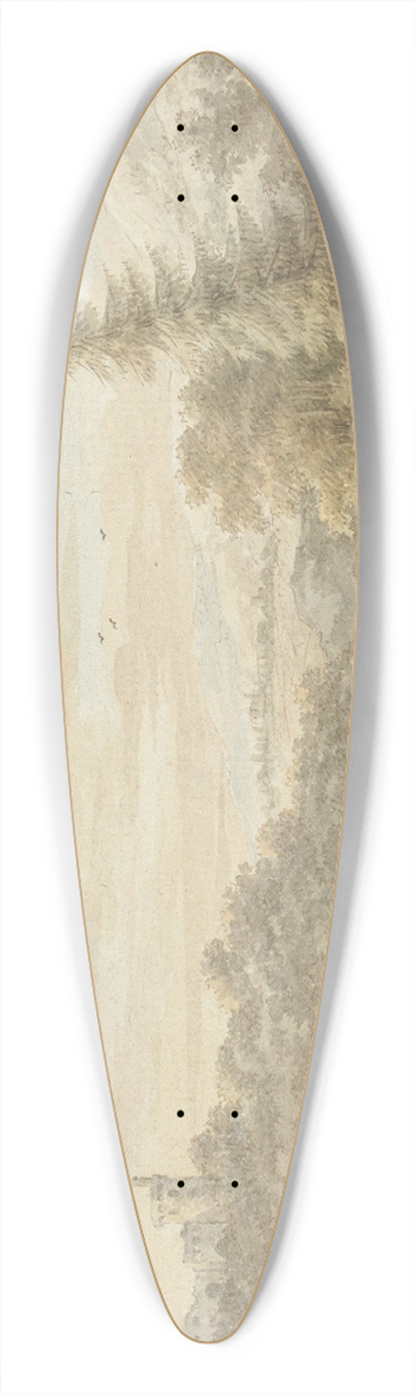 Cornelis Buys - Rivierlandschap 39.3 inch art pintail longboard deck