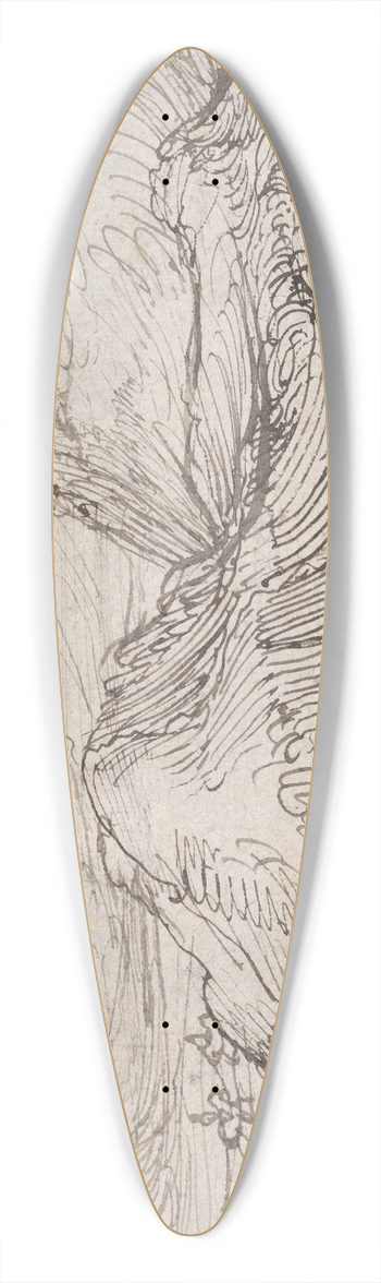 Cornelis Claesz. van Wieringen - A Mountainous Landscape near a River with a Horse-Drawn Barge and Several Figures 39.3 inch art pintail longboard deck