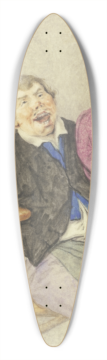 Cornelis Dusart - Wine drinker 39.3 inch art pintail longboard deck