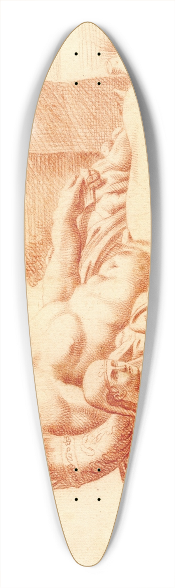 Cornelis Pronk - Beeld van de riviergod 39.3 inch art pintail longboard deck