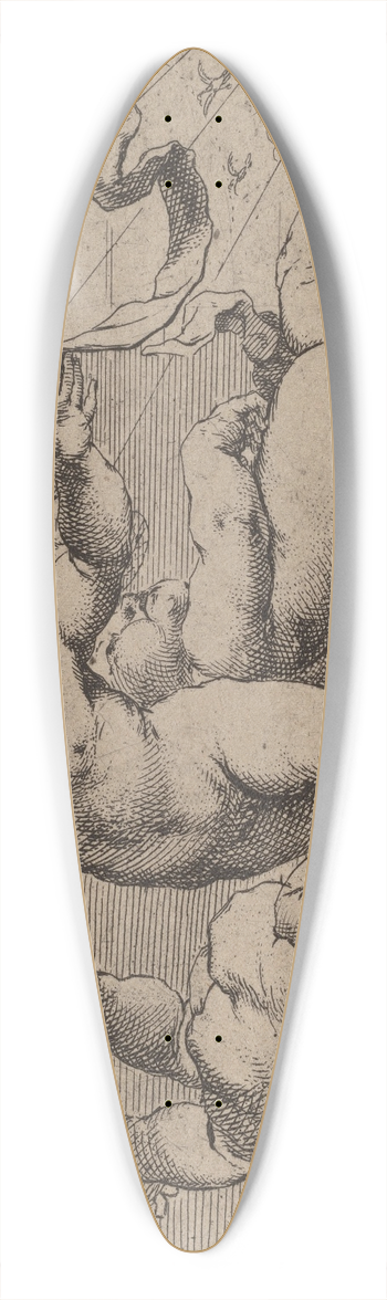 Cornelis Schut - Three Flying Putti 39.3 inch art pintail longboard deck