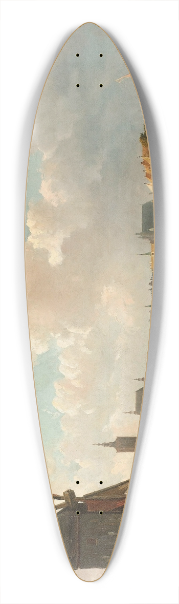 Cornelis Springer - View of The Hague from the Delftse Vaart in the Seventeenth Century 39.3 inch art pintail longboard deck