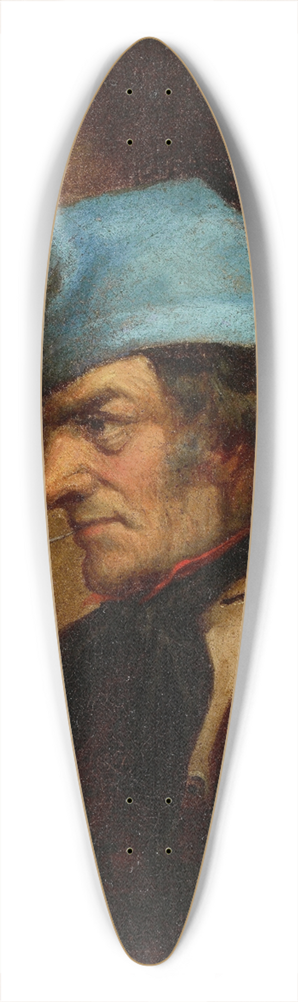 Cornelius David Krieghoff - Habitant with Blue Tuque and Pipe 39.3 inch art pintail longboard deck
