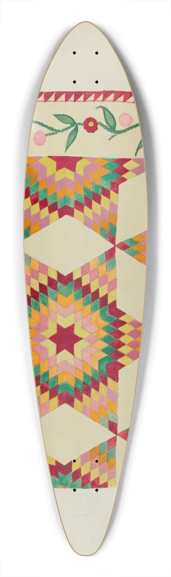 Cornelius Frazier - Applique Quilt 39.3 inch art pintail longboard deck