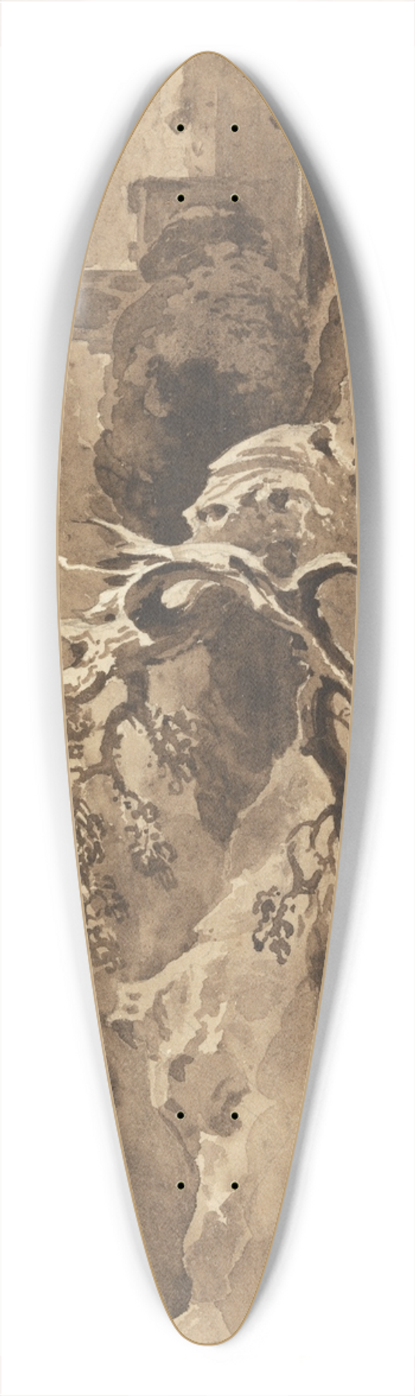 Cornelius Varley - A Tree Struck by Lightning 39.3 inch art pintail longboard deck