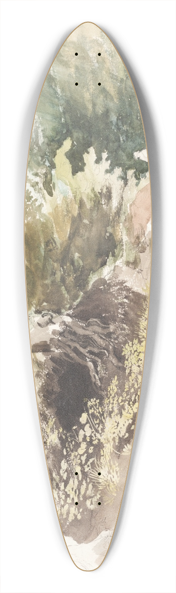 Cornelius Varley - A Wooded Lane near Ross 39.3 inch art pintail longboard deck