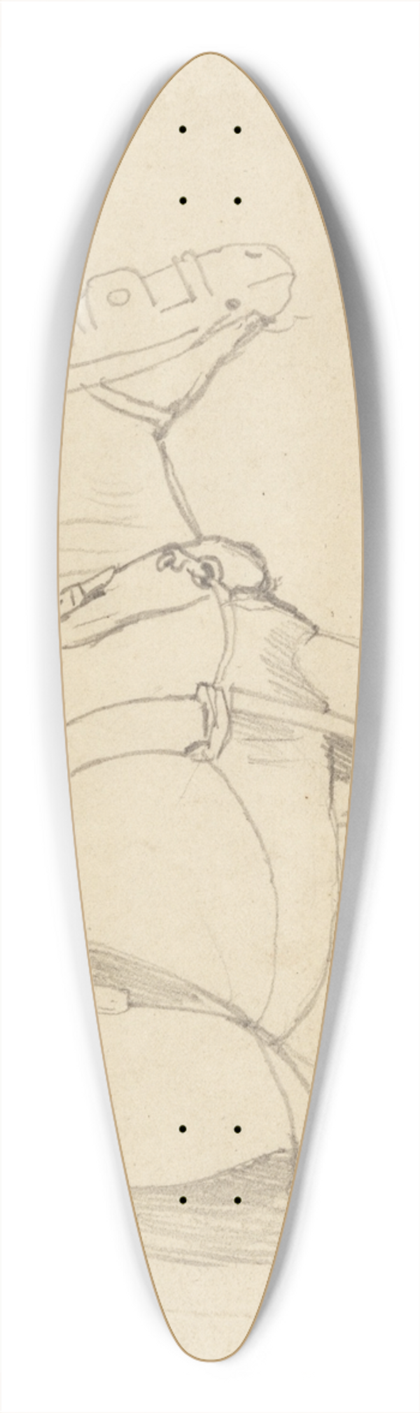 Cornelius Varley - Studies of a Carthorse 39.3 inch art pintail longboard deck