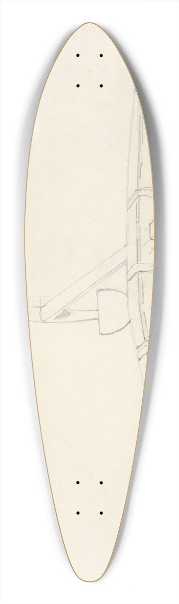 Cornelius Varley - Study of an Anchor 39.3 inch art pintail longboard deck