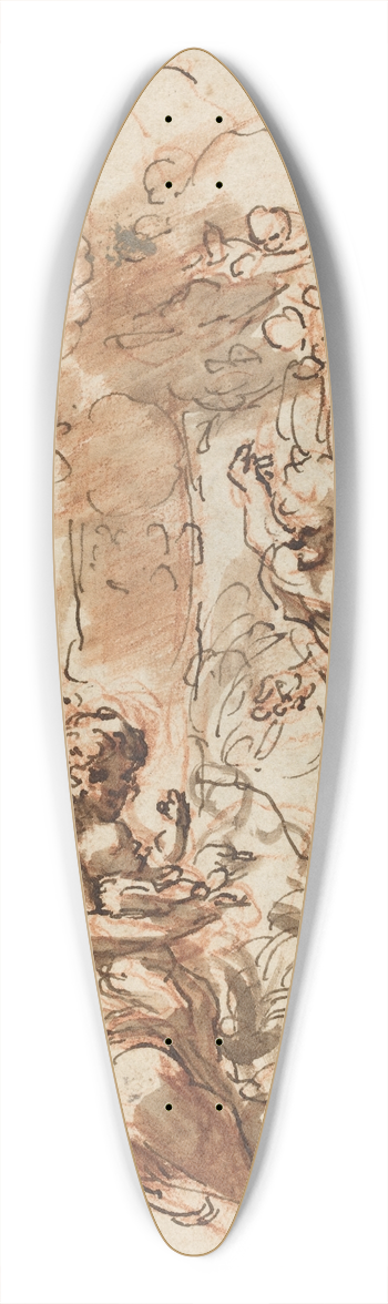 Correggio - Study for the Madonna della Scodella (recto) 39.3 inch art pintail longboard deck