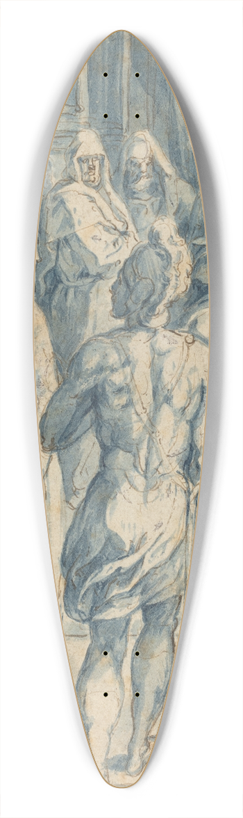 Crispijn van den Broeck - Christ before Caiaphas 39.3 inch art pintail longboard deck