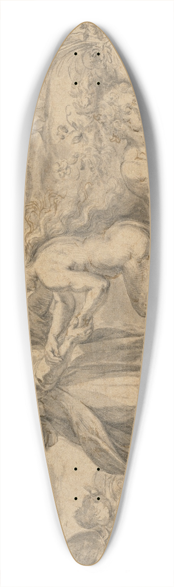 Crispijn van den Broeck - Creation of Eve 39.3 inch art pintail longboard deck