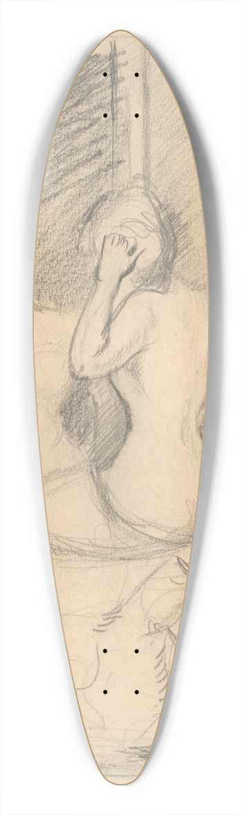 Cyprin Majernk - At a Mirror 39.3 inch art pintail longboard deck