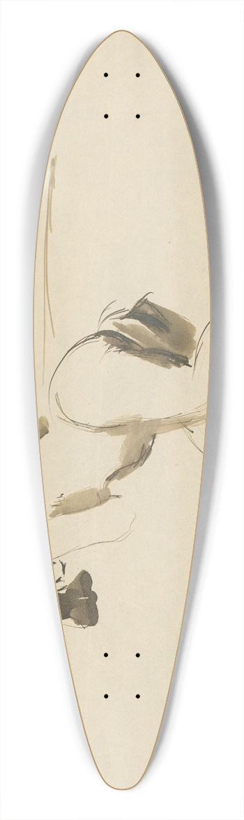 Cyprin Majernk - Study of Female Nude 39.3 inch art pintail longboard deck