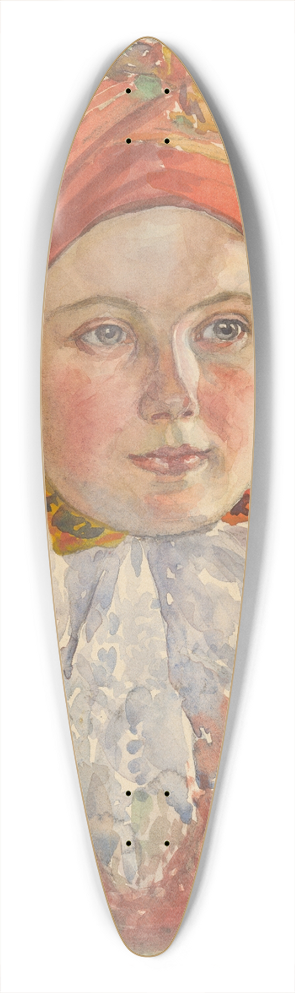 Cyril Mandel - Head of a Moravian Girl 39.3 inch art pintail longboard deck
